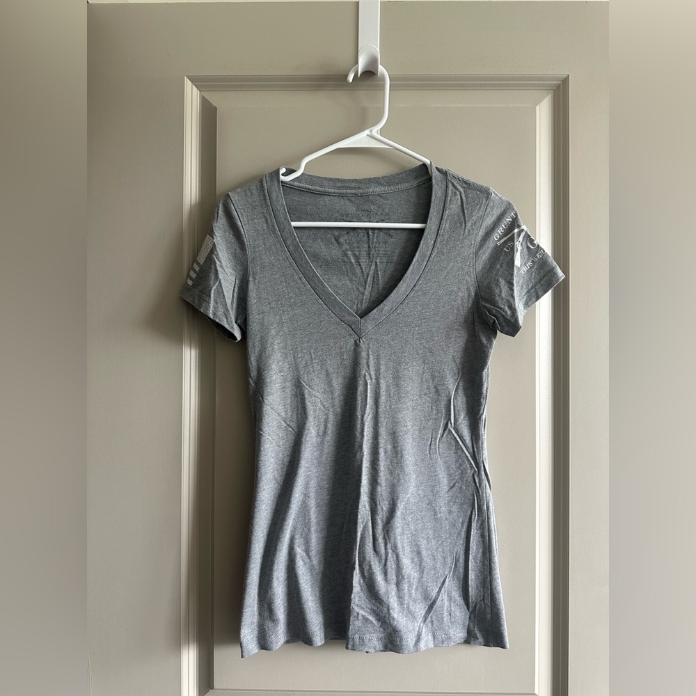 Grunt style Gray V-Neck Women's Top